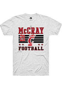 CJ McCray Cincinnati Bearcats White Football NIL Striped Short Sleeve Player T Shirt