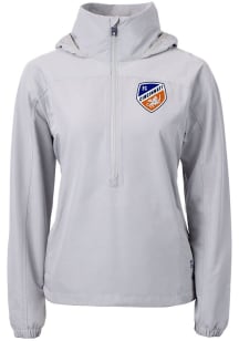 Cutter and Buck FC Cincinnati Womens Grey Charter Eco Long Sleeve Pullover