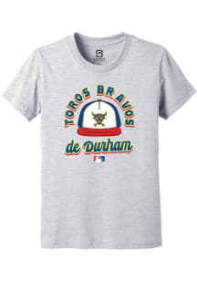 Summit Sportswear Durham Bulls Youth Grey Circle Cap Copa Short Sleeve T-Shirt