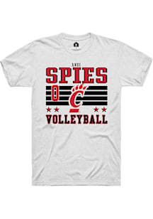 Andi Spies Cincinnati Bearcats White NIL Striped Short Sleeve Player T Shirt