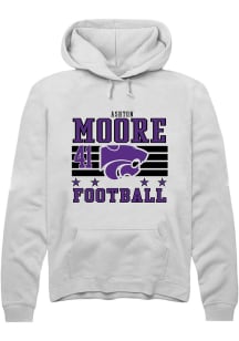 Ashton Moore Rally Mens White K-State Wildcats NIL Striped Player Hood