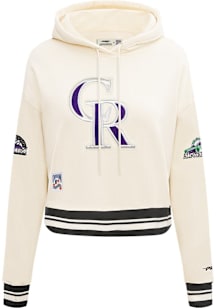 Pro Standard Colorado Rockies Womens White Retro Classic Hooded Sweatshirt