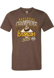 Western Michigan Broncos Brown Summit Sportswear 2025 National Mens Hockey Champions Short Sleeve..