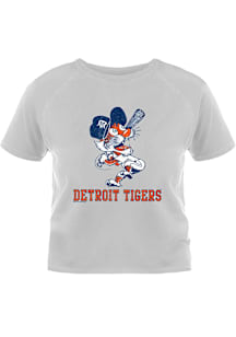 Detroit Tigers Womens Grey Baby Short Sleeve T-Shirt