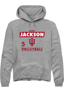 Audrey Jackson Indiana Hoosiers Mens Grey NIL Striped Player Hood