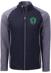 Cutter and Buck Seattle Sounders FC Mens Navy Blue Adapt Eco Big and Tall Light Weight Jacket