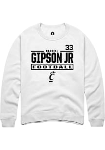 Darrell Gipson Jr Cincinnati Bearcats Mens White Football NIL Stacked Box Player Crew