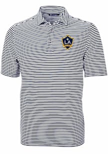 Cutter and Buck LA Galaxy Navy Blue Virtue Eco Pique Stripe Big and Tall Polo