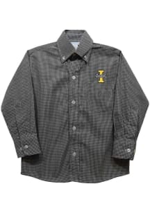 Vive La Fete Idaho Vandals Youth Black Gingham Long Sleeve Polo