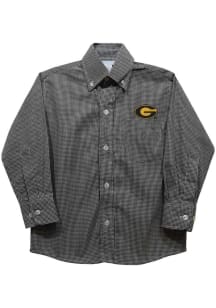 Vive La Fete Grambling State Tigers Toddler Black Gingham Long Sleeve Polo