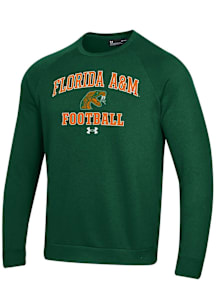 Under Armour Florida A&M Rattlers Mens Green Football Rival Long Sleeve Crew Sweatshirt