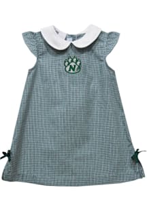 Vive La Fete Northwest Missouri State Bearcats Toddler Girls Green Gingham Short Sleeve Dress