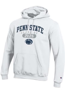 Mens Penn State Nittany Lions White Champion Class of 2025 Pill Powerblend Hooded Sweatshirt