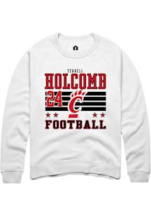 Terrell Holcomb Cincinnati Bearcats Mens White Football NIL Striped Player Crew
