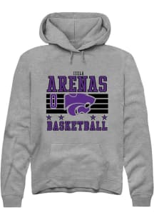 Izela Arenas Rally Mens Grey K-State Wildcats NIL Striped Player Hood