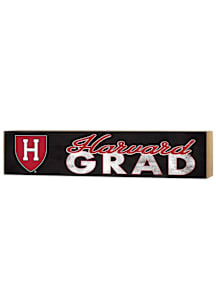 KH Sports Fan Harvard Crimson Grad graduation graphic Sign - Black