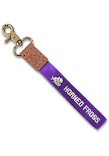 Jardine TCU Horned Frogs Wristlet Keychain W/Custom Strap Lanyard - Purple