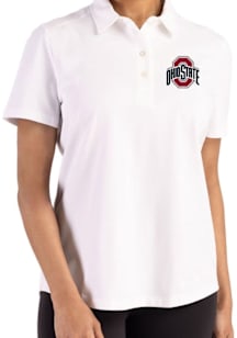 Cutter and Buck Ohio State Buckeyes Womens White Advantage Short Sleeve Polo Shirt
