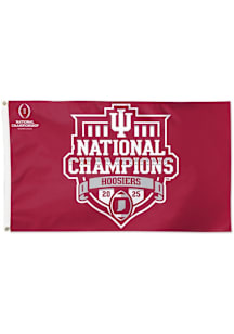 Indiana Hoosiers 2025 National Champs Deluxe Silk Screen Grommet Flag - Crimson