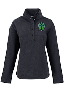 Cutter and Buck Seattle Sounders FC Womens Black Hunts Point Qtr Zip