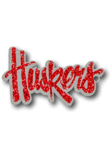 Nebraska Cornhuskers Glitter Script Magnet