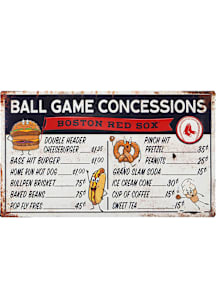 Boston Red Sox Ball Game Concessions Metal Sign - White