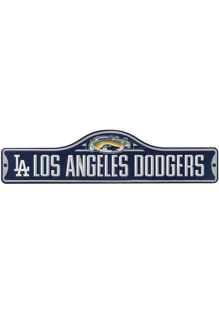 Los Angeles Dodgers 24in. Distressed State w/Logo Sign