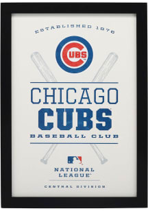 Chicago Cubs Framed Wood Wall Sign