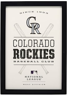 Colorado Rockies Framed Wood Wall Sign - White