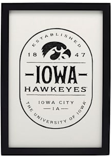 Iowa Hawkeyes Team Framed Wood Wall Sign - White