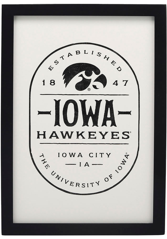 Iowa Hawkeyes Framed Wood Wall Sign