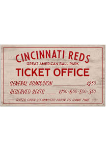 Cincinnati Reds Vintage Ticket Office Wall Sign - White