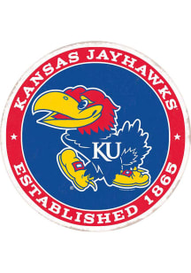 Kansas Jayhawks 13x13 Round Embossed Metal Sign