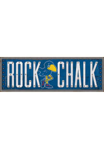 Kansas Jayhawks 24x8 Rock Chalk Embossed Metal Sign
