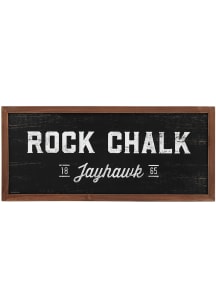 Kansas Jayhawks 23.5x10.5 Rock Chalk Wood Sign