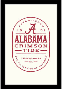 Alabama Crimson Tide 10.8x15.7 Badge Wood Framed Sign