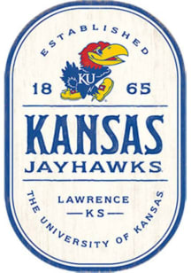 Kansas Jayhawks Wood Rustic Oval Sign