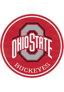 Ohio State Buckeyes Wood Rustic Circle Sign