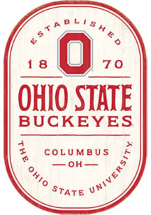 Ohio State Buckeyes Wood Rustic Oval Sign