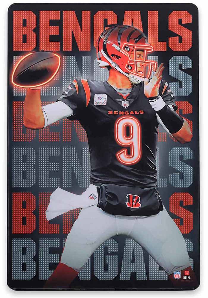 Joe Burrow Cincinnati Bengals ORANGE Neon Star Sign - 6730479