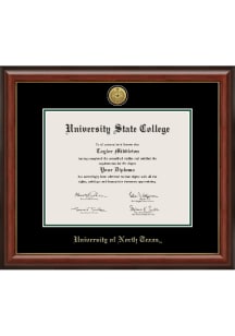 North Texas Mean Green Engraved Medallion Lancaster Diploma Frame - Brown