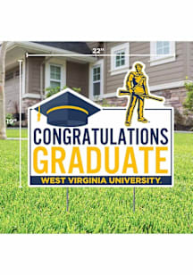 West Virginia Mountaineers Congratulations Graduate Yard Sign - White