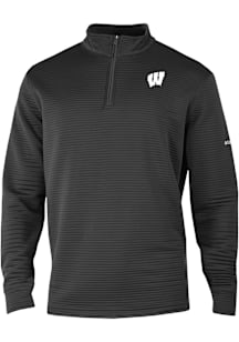 Columbia Wisconsin Badgers Mens Black Pack It Up Long Sleeve Qtr Zip Pullover