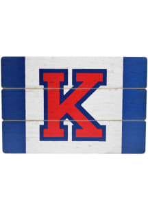 Kansas Jayhawks Gameday Flag Plank Sign