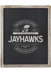 Kansas Jayhawks Rustic Framed Sign