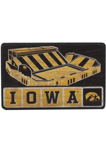 Iowa Hawkeyes Black Stadium Wood Magnet