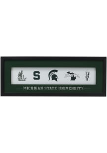 Michigan State Spartans Framed Glass Wall Art