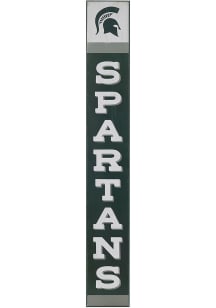 Green Michigan State Spartans Vertical Wood Sign