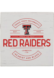 Texas Tech Red Raiders White Deep Wood Block Sign