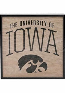 Iowa Hawkeyes Deep Wood Block Sign - Black
